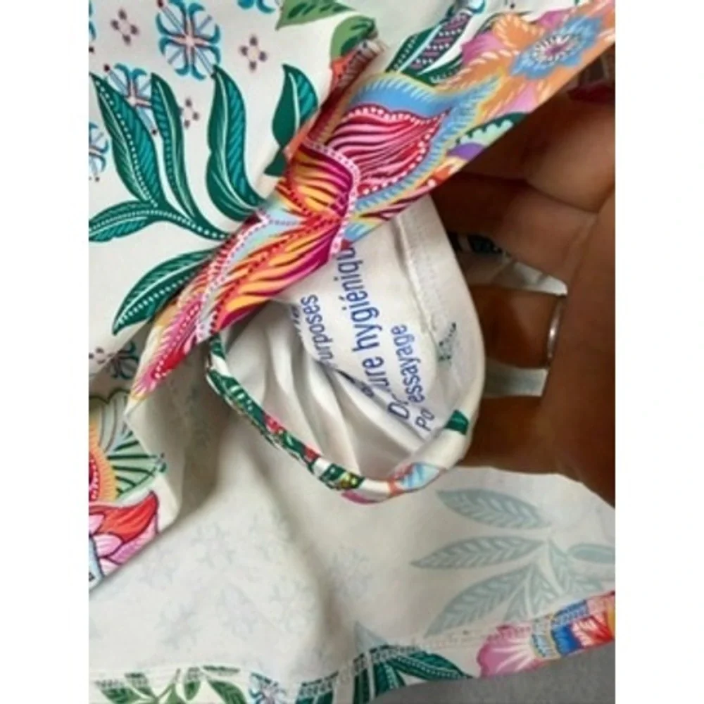 NEW La Blanca Swim Skirt Women White Floral Ruched Tassel Skort 16 $89